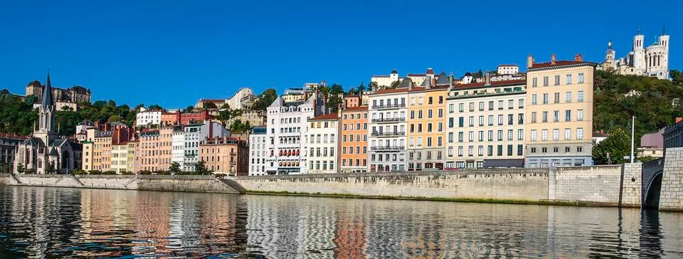 Panoramic view of lyon Stock Photos