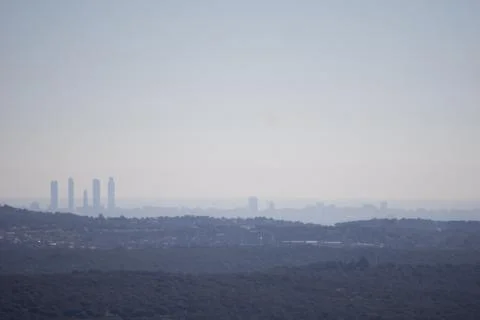 Panoramic view of Madrid in Spain Stock Photos