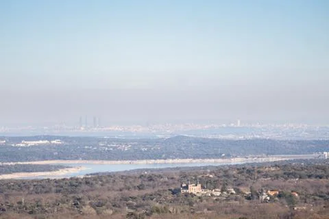 Panoramic view of Madrid in Spain Stock Photos