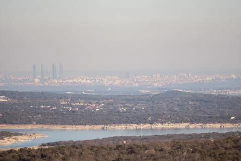 Panoramic view of Madrid in Spain Stock Photos