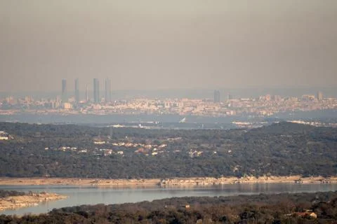 Panoramic view of Madrid in Spain Stock Photos