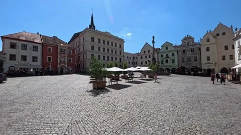 Panoramic view of the main town square in Cesky Krumlov 27.06.2026 库存影片 340325799