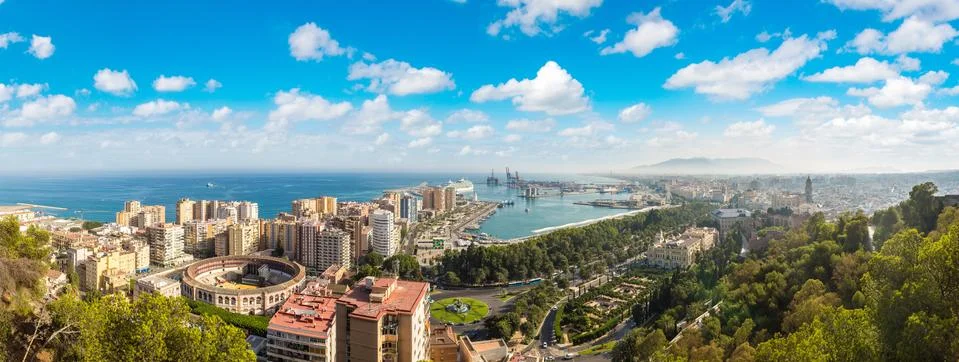 Panoramic view of Malaga Stock Photos