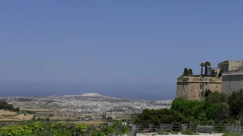 Panoramic view of Malta from Rabat town Vídeos de archivo 149285010