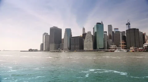 Panoramic View of Manhattan seen on City Tour, New York Stock Footage 24382567