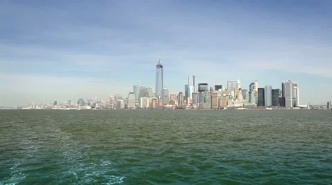 Panoramic View of Manhattan seen from City Tour, New York Stock Footage 24384631