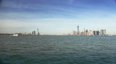 Panoramic View of Manhattan seen on City Tour, New York Stock Footage 24389019