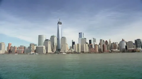 Panoramic View of Manhattan seen on City Tour, New York Stock Footage 24389570