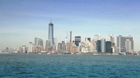 Panoramic View of Manhattan seen on City Tour, New York Stock Footage 24389793