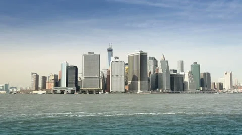 Panoramic View of Manhattan seen on City Tour, New York Stock Footage 24395099