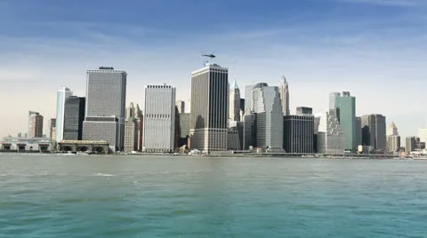 Panoramic View of Manhattan seen on City Tour, New York Stock Footage 24418321