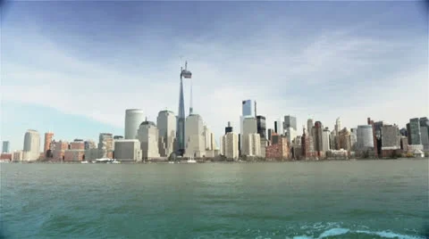 Panoramic View of Manhattan seen on City Tour, New York Stock Footage 26055839