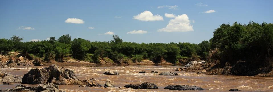 Panoramic view of mara river Stock Photos