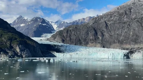 Panoramic view of Margery Glacier, Glacier Bay National Park, World Heritag.. Stock Footage 329337662