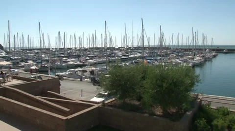 Panoramic view of marina in Italy  Stock Footage 38519232