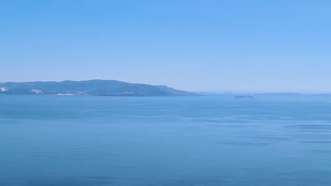 Panoramic View of Marmara Island and the Deep Blue Sea Horizon Stock Footage 322820170
