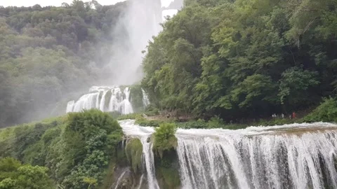 Panoramic view of Marmore falls in Umbria, Italy Stock Footage 311274300