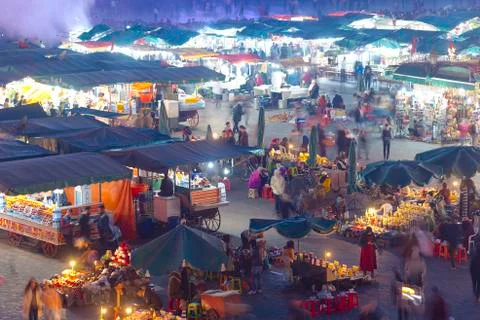 Panoramic view of Marrakech or Marrakesh with the old part of town Medina Stock-Fotos