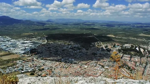 Panoramic view of martos from la peña mountain Stock Footage 160994095