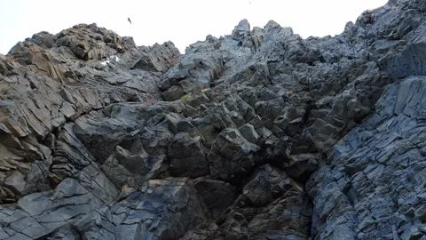 Panoramic view of massive rock formation at Tenerife coastline Stock Footage 234298682