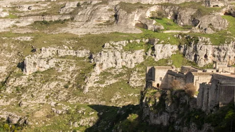 Panoramic view of Matera landscape Stock Footage 131020372