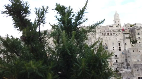 Panoramic view of Matera old city, Italy 動画素材 135411481