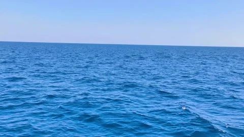 Panoramic view of Mediterranean Sea off the coast of Cyprus Stock Footage 337893581