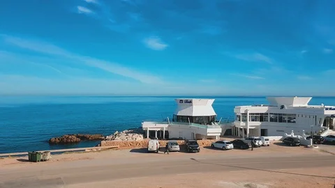 Panoramic View of the Mediterranean Sea as Seen From North Africa Stock Footage 100565628