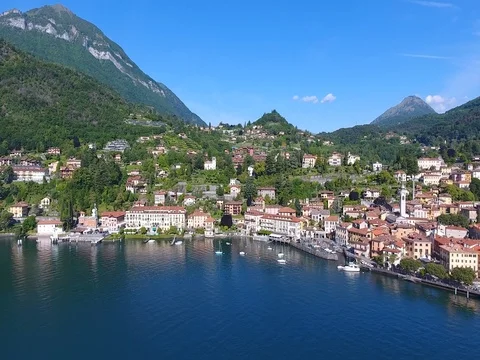 Panoramic view of Menaggio - Lake of Como in Italy - Touristics attraction Video stock 76296345