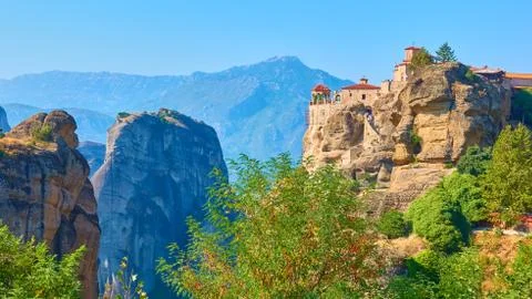 Panoramic view of Meteora Foto stock