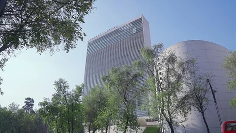 Panoramic view of the Mexican Senate Building. Stock Footage 101141217