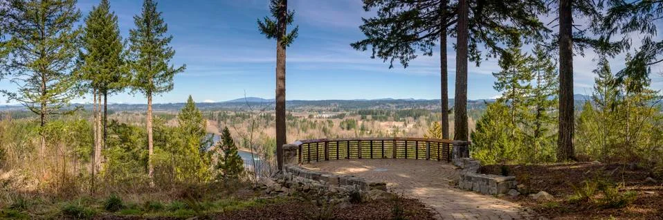 Panoramic view from Milo McVier state park Oregon. Stock Photos
