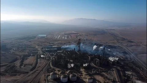 Panoramic view of a mineral processing plant in a mine Stock Photos