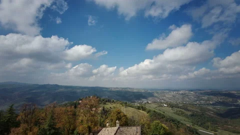 Panoramic view of Modena from the Castle of Guiglia, Italy Stock Footage 144532002