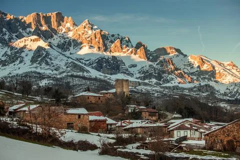 Panoramic view  of Mogrovejo,. Stock Photos