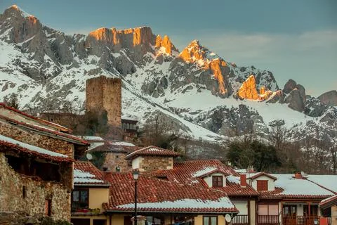 Panoramic view  of Mogrovejo,. Stock Photos