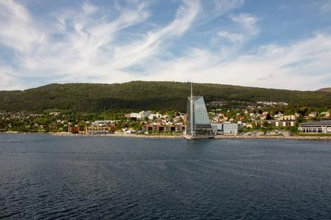 Panoramic view of Molde in Norway. Stock Photos