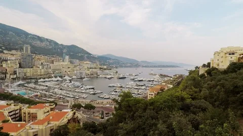 Panoramic view of Monaco Stock Footage 99180760