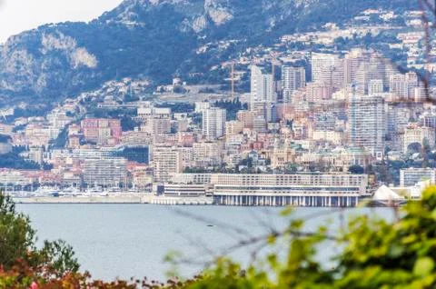 Panoramic view of Monaco in a spring day Stock Photos