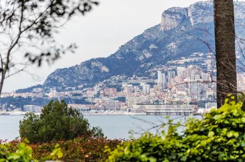 Panoramic view of Monaco in a spring day Stock Photos
