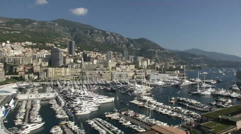 Panoramic view of Monaco, with view of the harbour  Video stock 46942404