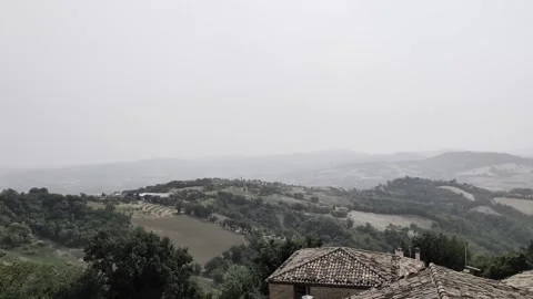 Panoramic view from Mondaino Stock Footage 344107762