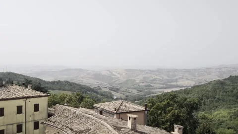 Panoramic view from Mondaino Stock Footage 344107774