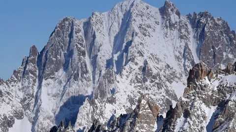 Panoramic view of the Mont Blanc group Stock Footage 98203753