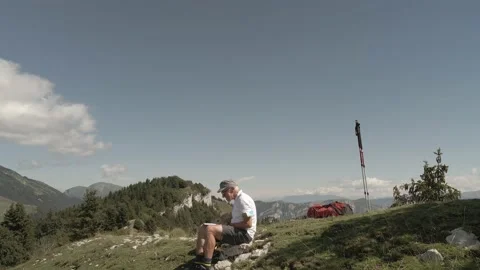 Panoramic view on Monte Baldo Video stock 138134975
