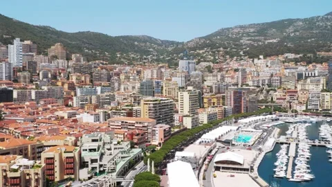 Panoramic view of Monte Carlo, Monaco. France, Mediterranean Sea. tourist Video stock 202208896