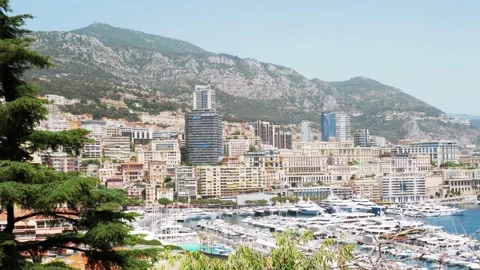 Panoramic view of Monte Carlo, Monaco. France, Mediterranean Sea. tourist Stock Footage 208878576