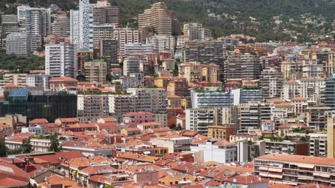 Panoramic view of Monte Carlo, Monaco. France, Mediterranean Sea. tourist Stock Footage 208878835