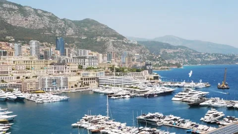 Panoramic view of Monte Carlo, Monaco. France, Mediterranean Sea. tourist Stock Footage 209621463