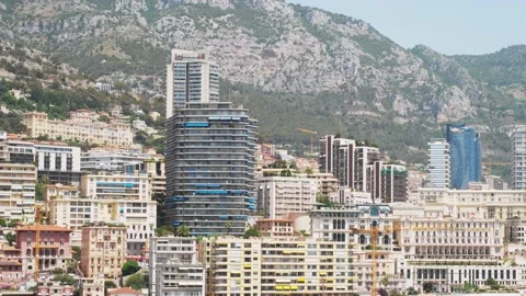 Panoramic view of Monte Carlo, Monaco. France, Mediterranean Sea. tourist Stock Footage 210849566